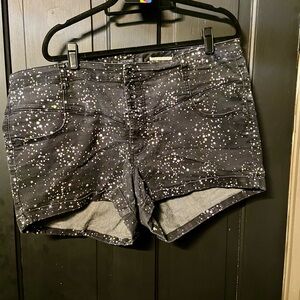 Blackheart Starry Black Jean Shorts